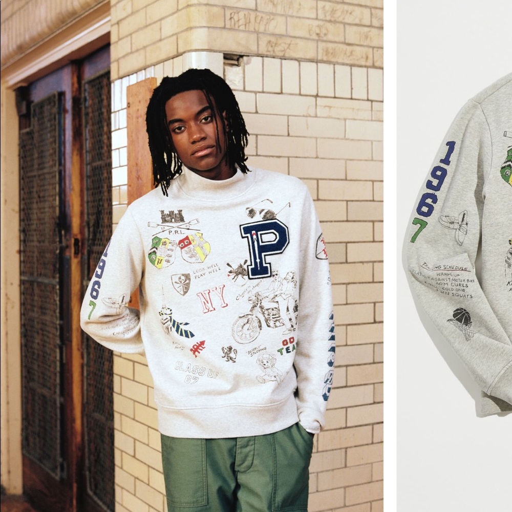 Polo by Ralph Lauren Gray Graphic Sweatshirt